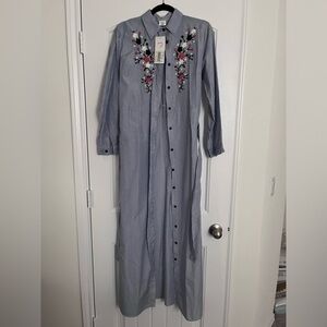 Long Shirt Dress With Black Stripes With Matching Belt women dress